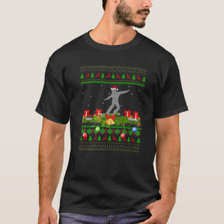Camiseta Noche de deportes de snowboard Santa Ugly Snowboar