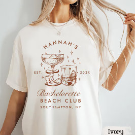 Camiseta Noche de Despedida Retro Moderna Azul y Marrón