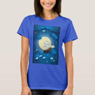 Camiseta Noche de fantasía con barco volador