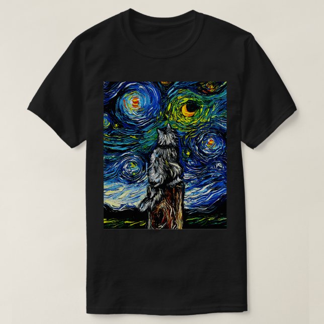 Camiseta Noche de gato forestal noruego (Diseño del anverso)