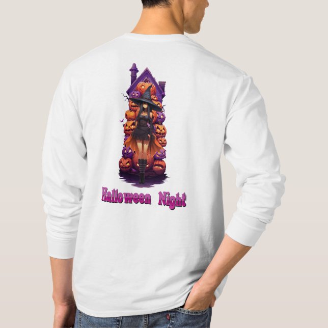 Camiseta Noche de Halloween (Calabaza) (Reverso)