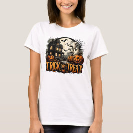 Camiseta Noche de Halloween con fantasmas y calabazas