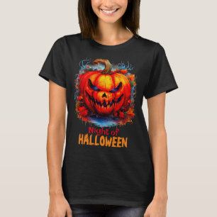 Camiseta Noche de Halloween Creepy Scary Pumpkin