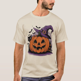 Camiseta Noche de Halloween de la Bruja de la Calabaza