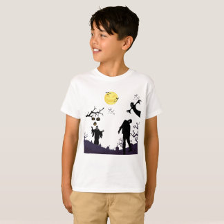 Camiseta Noche de Halloween embrujada blanca