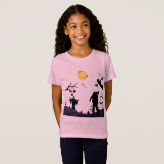 Camiseta Noche de Halloween embrujada rosa pálido