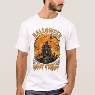 Camiseta Noche de Halloween Hoy Mansión Embrujada Calabazas