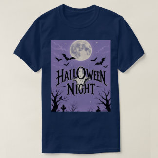 Camiseta Noche de Halloween Luna Fantasma Cementerio