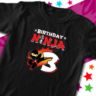 Camiseta Noche de historietas de 3 años Ninja Tercer cumple