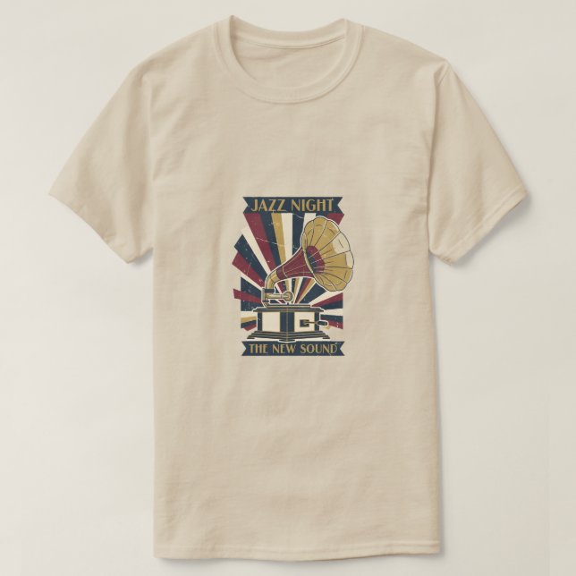 Camiseta Noche de Jazz de Fonógrafo (Diseño del anverso)