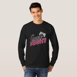 Camiseta Noche de juego con controlador de juegos rosa y ne