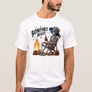 Camiseta Noche de la hoguera - Beber esqueleto cerca del fu