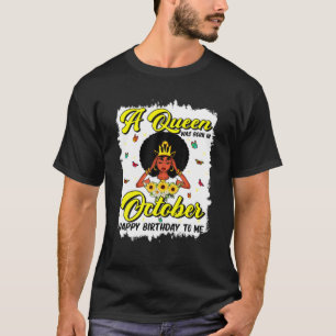 Camiseta Noche De Nacimiento Reina Nacida En Octubre Chicas