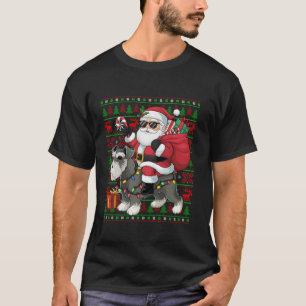 Camiseta Noche de Navidad feo ilumina a curioso perro de Sa