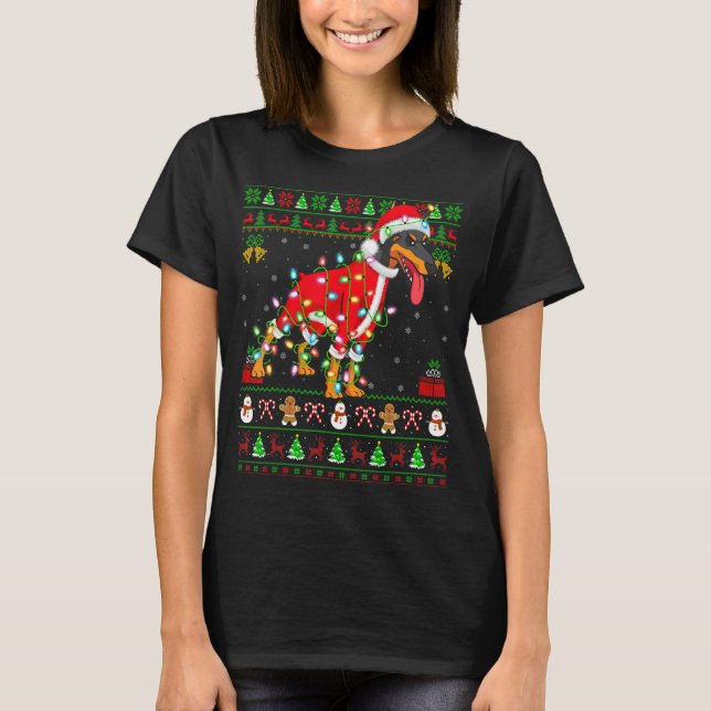 Camiseta Noche de Navidad feo ilumina a Navidades de perro  (Anverso)