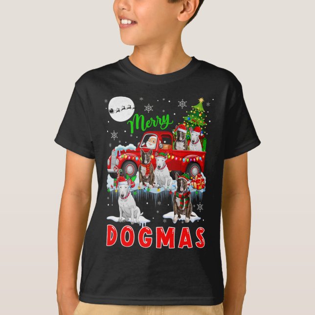 Camiseta Noche de Navidad Perro Santa Cargando Territorios  (Anverso)