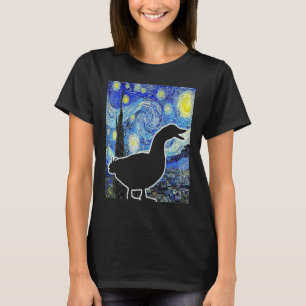 Camiseta Noche de pato Starry Van Gogh Funny Duck Farmer