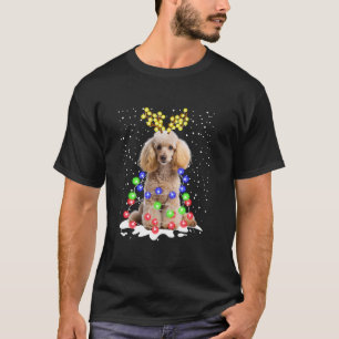 Camiseta Noche de perro caniche Luces de Navidades feos
