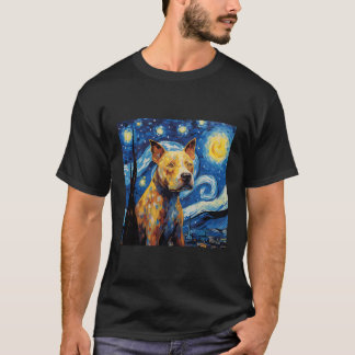 Camiseta Noche de Pitbull Starry para papá de perro