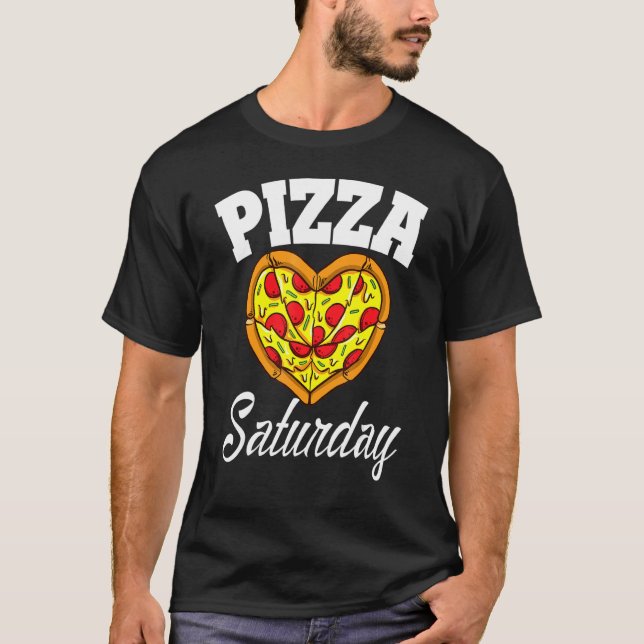 Camiseta Noche de Pizza del Sábado  Pizza  Comida Rápida (Anverso)