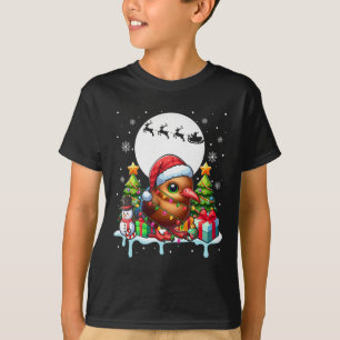 Camiseta Noche de snowman Santa Kiwi sobre el costo colorid