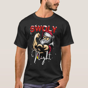 Camiseta Noche de Swolly Funny Bodybuilder Santa Navidades 