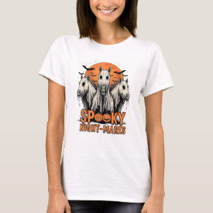 Camiseta Noche de terror retro fantasmagórico marea caballo