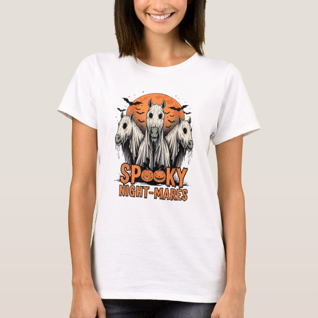 Camiseta Noche de terror retro fantasmagórico marea caballo (Anverso)