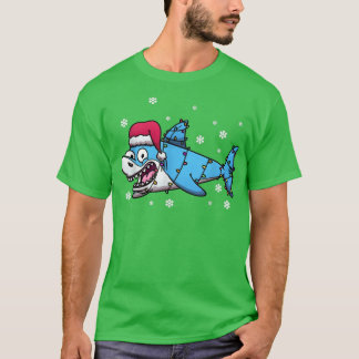 Camiseta Noche de tiburón mate a los Navidades de Santa Sha