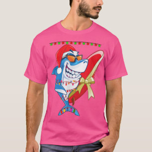 Camiseta Noche de tiburón mate a los Navidades de Santa Sha