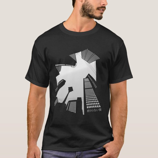 Camiseta Noche de Tokio Ropa estética japonesa Harajuku Fa (Anverso)