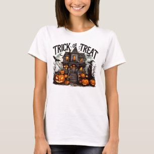 Camiseta Noche de truco o truco de Halloween espeluznante