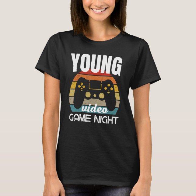 Camiseta Noche de videojuegos para familias jóvenes (Anverso)