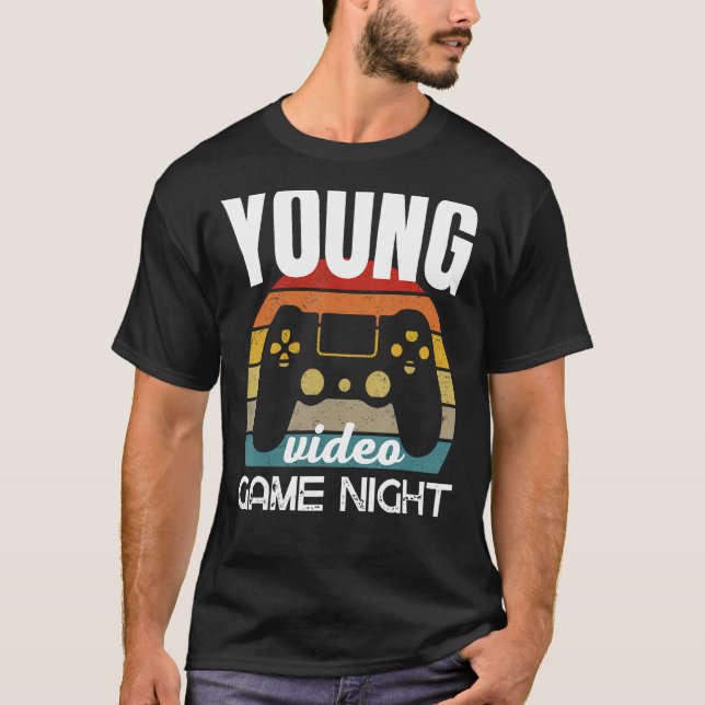 Camiseta Noche de videojuegos para familias jóvenes (Anverso)