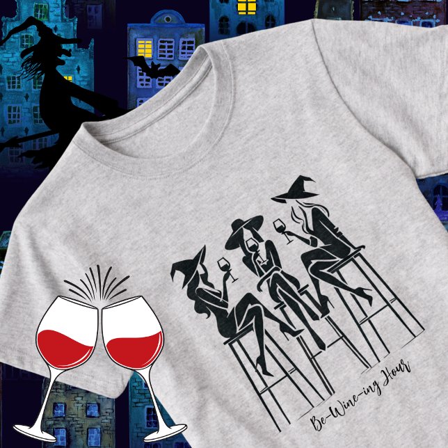 Camiseta Noche de Vino Moderna y Elegante, Halloween (Subido por el creador)