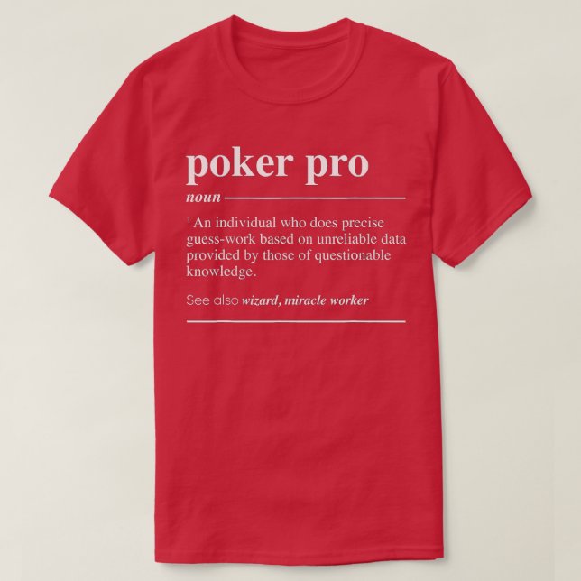 Camiseta Noche divertida de definición de Poker Pro (Diseño del anverso)