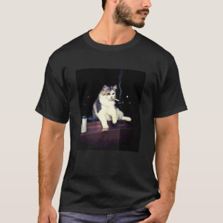 Camiseta Noche Divertida de Gato Genial Humor de Amantes de