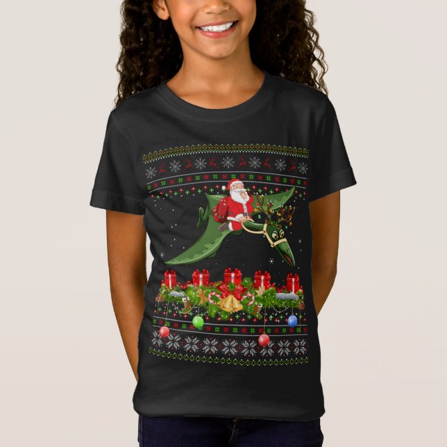Camiseta Noche divertida de Navidad Feo de Santa Riding Pte (Anverso)