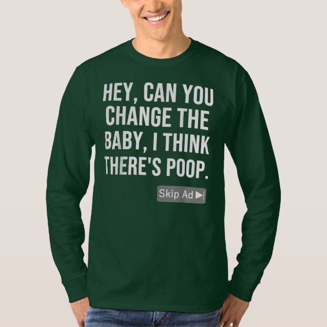 Camiseta Noche divertida, poop, meme, papá, padre, anuncio  (Anverso)