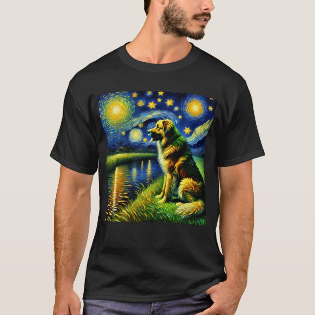 Camiseta Noche Estrela Montaña Starry Van Gogh Lover (Anverso)