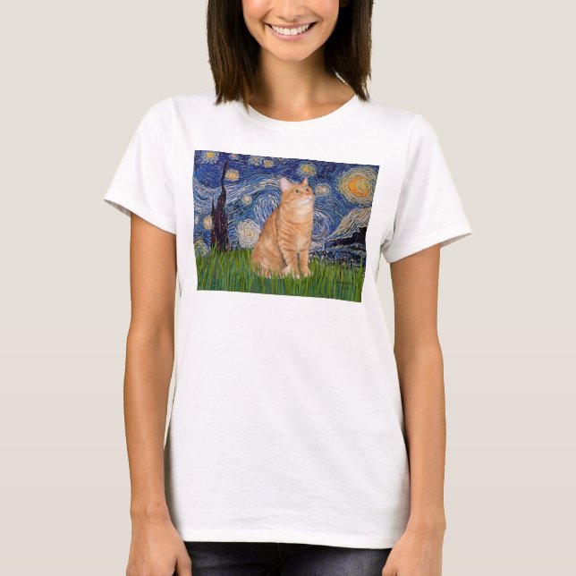 Camiseta Noche estrellada - Atigrado naranja 46 (Anverso)