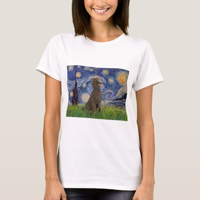 Camiseta Noche estrellada - Caniche St de chocolate (Anverso)