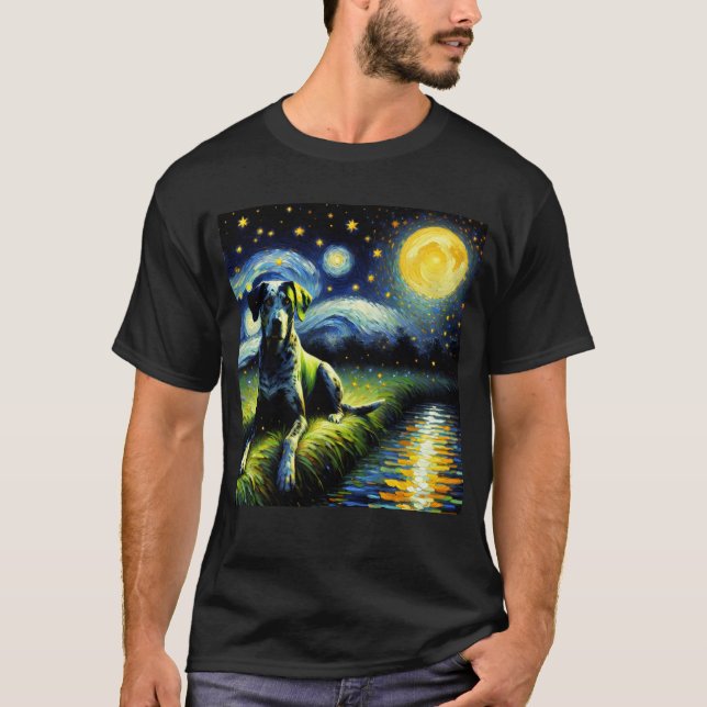 Camiseta Noche estrellada Catahoula Leopard Dog Van Gogh Lo (Anverso)