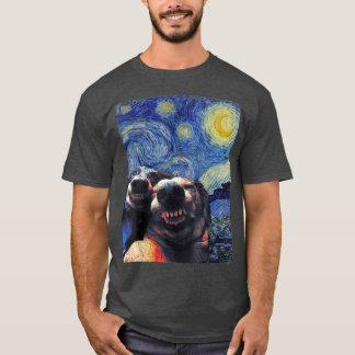Camiseta Noche estrellada Dachshunds Perros divertidos Van 