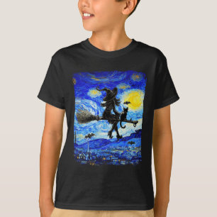Camiseta Noche estrellada de Brujas Halloween Van Gogh Aest