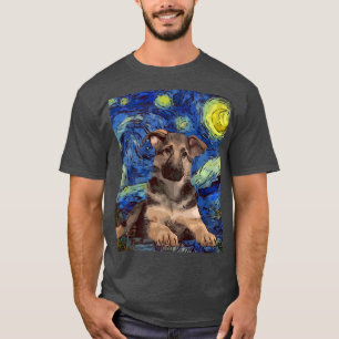 Camiseta Noche estrellada de cachorro de pastor alemán de p