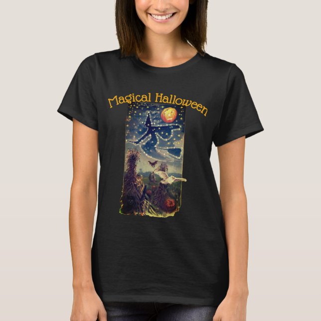 Camiseta Noche estrellada de Halloween Camisas femeninas (Anverso)