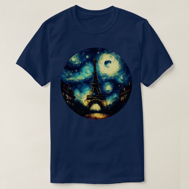 Camiseta Noche estrellada de París (Diseño del anverso)