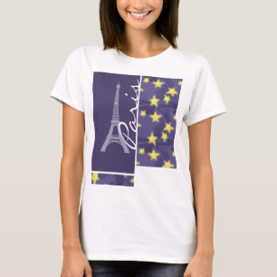 Camiseta Noche estrellada de París; Torre Eiffel