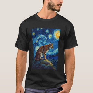 Camiseta Noche estrellada de Van Gogh Bobcat Linx Animal Lo